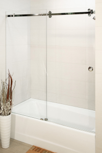 Frameless Sliding Tub Glass Shower Enclosure